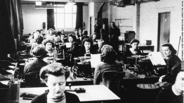 Many women were conscripted into work at Bletchley Park during World War II, where the Enigma code was cracked.