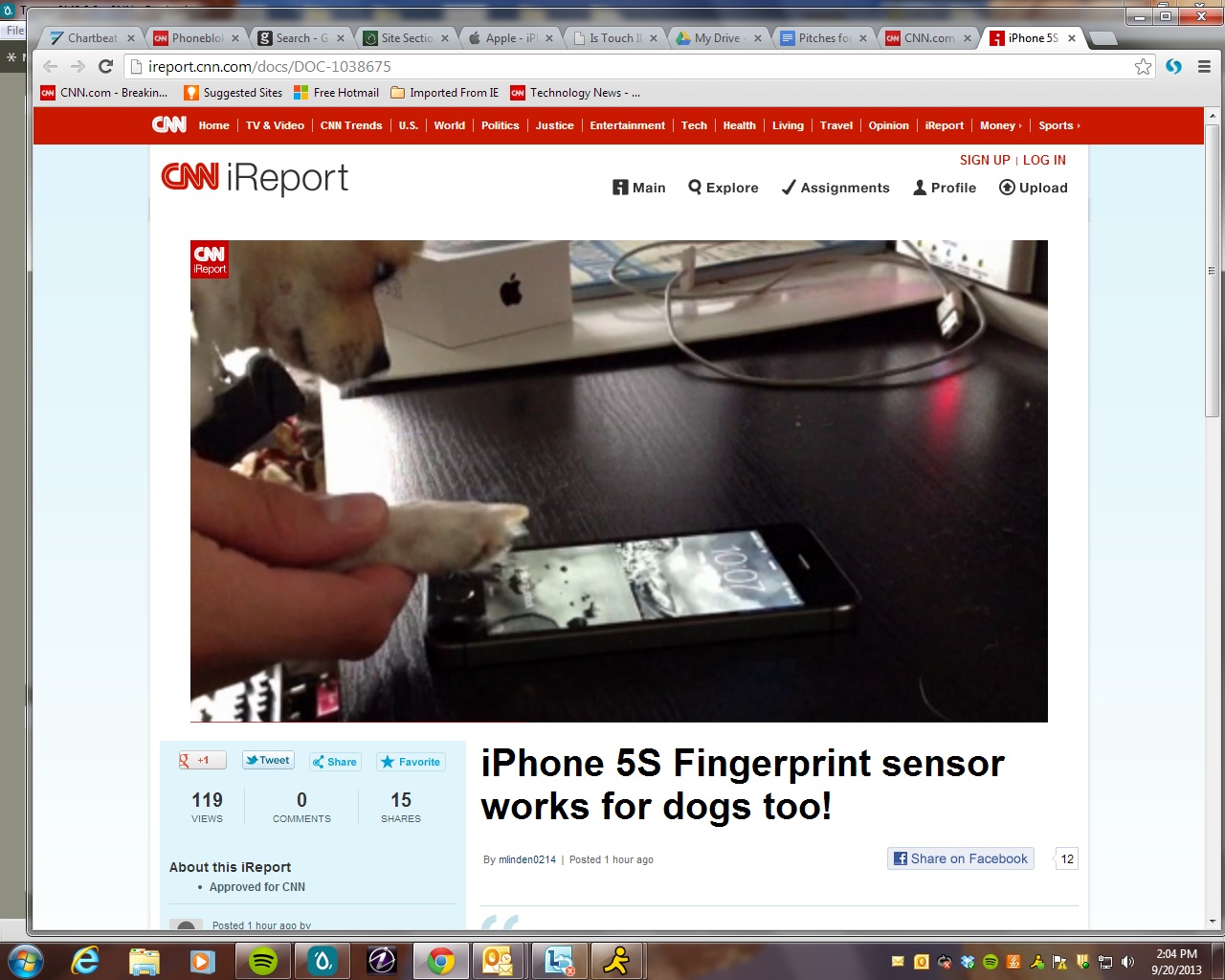 New Iphone 5s Fingerprint Sensor Works For Dogs Cnn