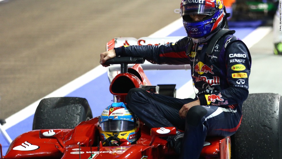 Rosberg finished fourth after Vettel&#39;s teammate Mark Webber had to retire at the end due to technical problems. The Australian was given a ride back to the pits by Ferrari&#39;s second-placed Fernando Alonso. 