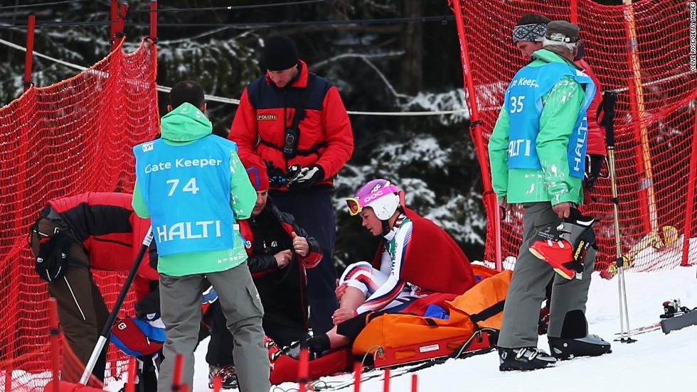 Chemmy Alcott&#39;s last accident on the slopes happened the day after Vonn&#39;s at Schlamding, Austria. In all, the British skier has now broken her leg on three occasions.