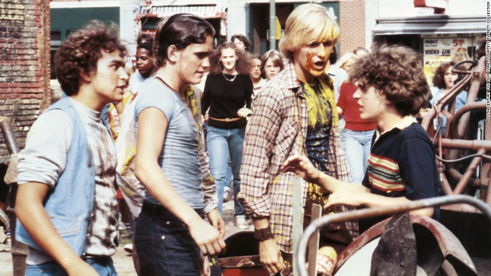 Matt Dillon, second from left, is the head bully in charge of runt Chris Makepeace, right, who hires a very large classmate to take on his tormenter in the 1980 film &quot;My Bodyguard.&quot;