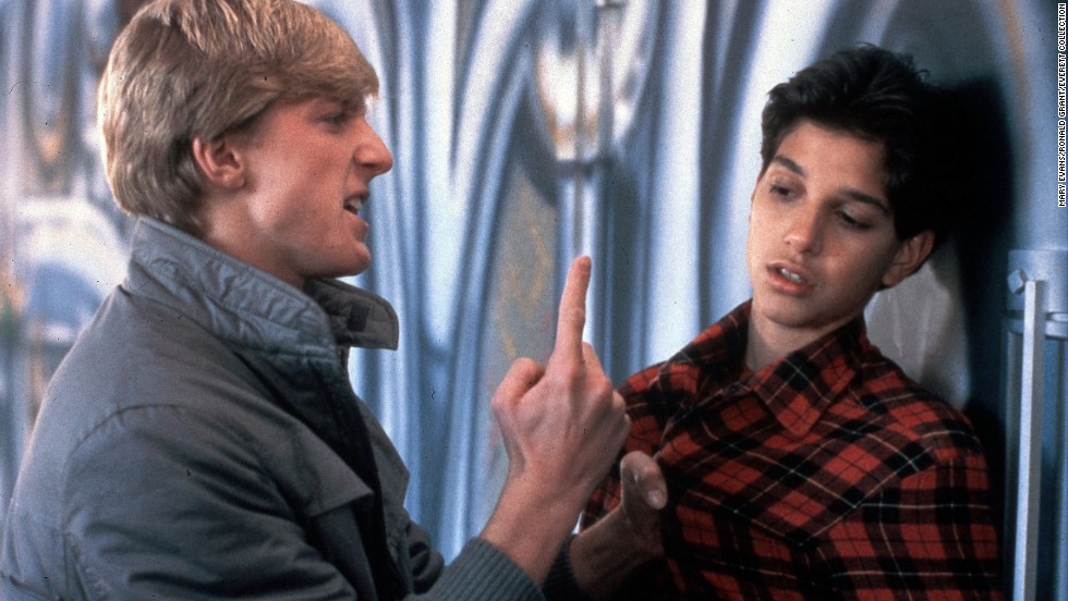 In the classic tale of a bullied kid who fights back, &quot;The Karate Kid,&quot; Ralph Macchio, right, is confronted by Johnny Lawrence (William Zabka), a member of the fearsome Cobra Kai dojo.