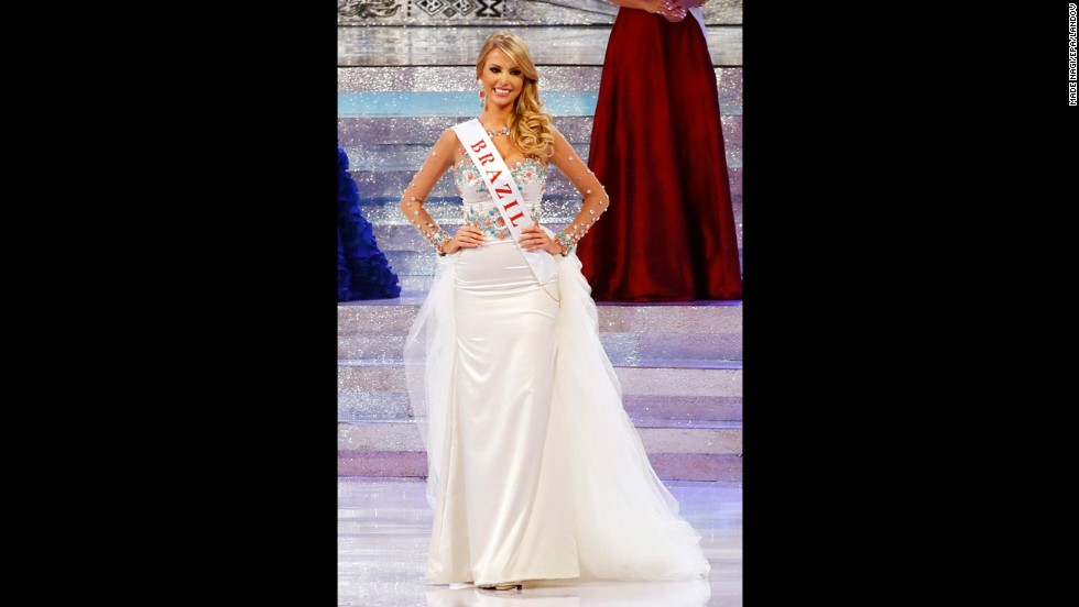 Miss Brazil, Sancler Frantz Konzen,&lt;strong&gt; &lt;/strong&gt;22, works as a statewide television presenter. Her personal motto is &quot;Beauty may open doors, but beauty with a purpose opens hearts and minds,&quot; &lt;a href=&quot;http://www.missworld.com/Contestants/Brazil/&quot; target=&quot;_blank&quot;&gt;according to her bio&lt;/a&gt;.