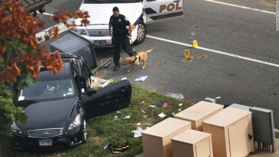 Police inspect a black Infinity sedan which Miriam Carey drove during the chase. Carey&#39;s year-old baby, who was a passenger in the car, survived unhurt. Authorities placed the girl with a foster family, a spokesman for Washington&#39;s Child and Family Services Agency told CNN. During the chase, no shots were fired from the Infinity, CNN&#39;s Deborah Feyerick reported. All shots were from law enforcement directed at the passenger side of the car.