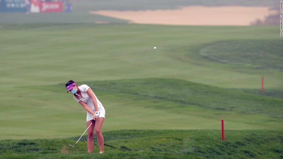 Germany&#39;s Sandra Gal was just one of the golfers spotted wearing masks to guard against air pollution at the Reignwood LPGA Classic in Beijing Sunday.