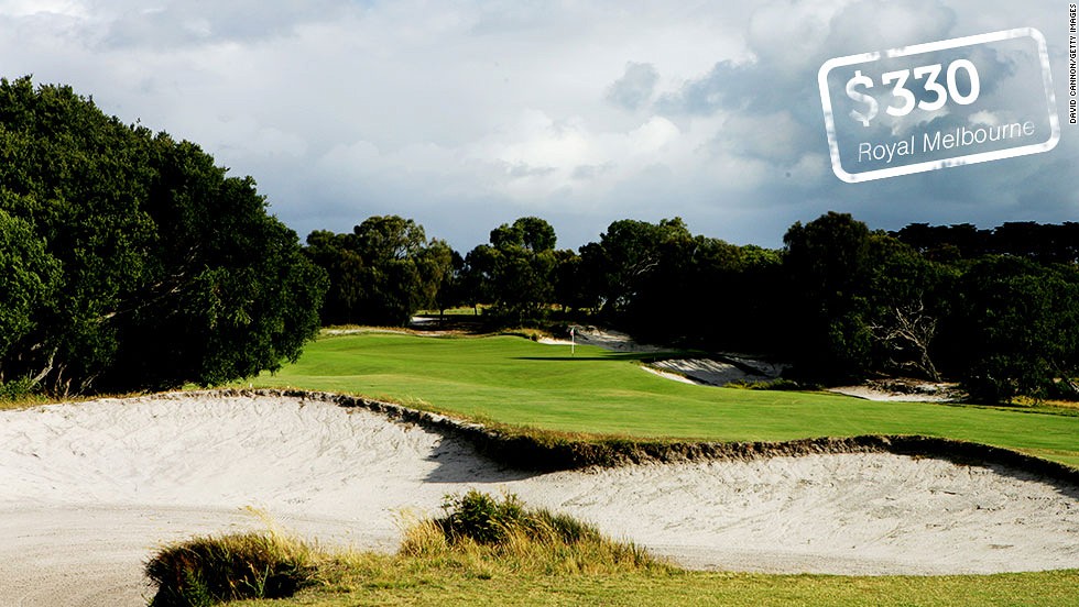 &lt;strong&gt;The Royal Melbourne Golf Club, Melbourne, Australia&lt;/strong&gt;: The West course at the Royal Melbourne is widely rated as &lt;a href=&quot;http://www.top100golfcourses.co.uk/htmlsite/productdetails.asp?id=413&quot; target=&quot;_blank&quot;&gt;Australia&#39;s best&lt;/a&gt;. Designed by Augusta National co-architect Dr Alister Mackenzie in 1926, the club has hosted the Australian Open and more recently the Presidents Cup. Overseas visitors&lt;a href=&quot;http://royalmelbourne.com.au/guests/golf/reservations.mhtml&quot; target=&quot;_blank&quot;&gt; pay AUS$350&lt;/a&gt; ($330).