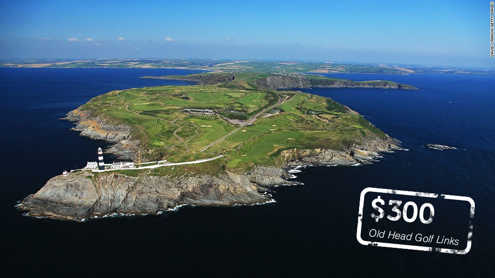 Pitch up with your credit card and your clubs if you want to walk the fairways at these golf courses. Places like &lt;a href=&quot;http://oldhead.com/rates-reservations/rates-reservations/&quot; target=&quot;_blank&quot;&gt;&lt;strong&gt;Old Head Golf Links&lt;/strong&gt;&lt;/a&gt; in County Cork, Ireland have some of the most expensive green fees on the planet. But given its &lt;a href=&quot;http://here.com/51.6090794,-8.5295001,15,0,0,hybrid.day&quot; target=&quot;_blank&quot;&gt;glorious setting&lt;/a&gt;, it&#39;s no wonder some golfers will happily stump up the &amp;euro;220 ($300) required to play the course next summer.    