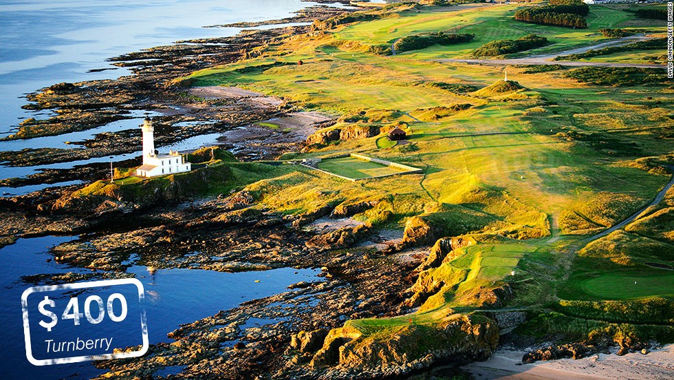 &lt;strong&gt;Turnberry, Ayrshire, Scotland&lt;/strong&gt;: A jewel in the crown of the home of golf. Turnberry&#39;s&lt;a href=&quot;http://www.turnberryresort.co.uk/ailsa&quot; target=&quot;_blank&quot;&gt; Ailsa course&lt;/a&gt; is one of the &lt;a href=&quot;http://here.com/55.3218365,-4.8297926,15,0,0,hybrid.day&quot; target=&quot;_blank&quot;&gt;world&#39;s great courses &lt;/a&gt;and famously played host to the &quot;Duel in the Sun&quot; between Tom Watson and Jack Nicklaus at the 1977 British Open. Visitors wanting to play golf in the summer of 2014 will have to pay &lt;a href=&quot;http://www.turnberryresort.co.uk/golf-green-fees&quot; target=&quot;_blank&quot;&gt;£250&lt;/a&gt; ($400)     &lt;br /&gt;