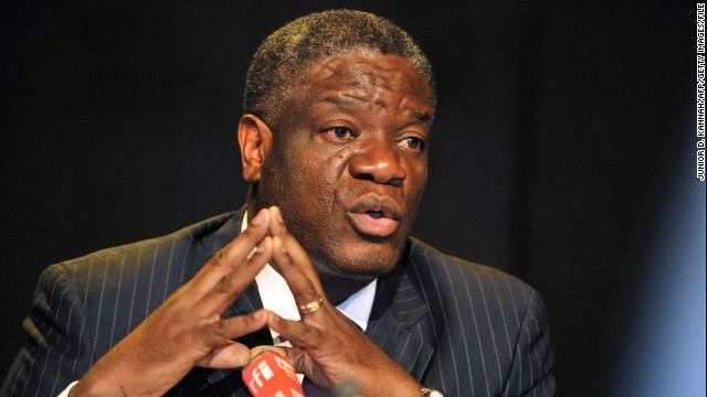 Denis Mukwege, who founded a hospital for rape victims, gives a news conference on March 12, 2013, in Kinshasa, Congo.