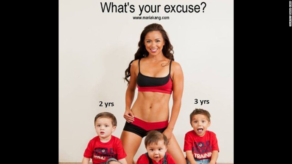 Fitness blogger Maria Kang rankled some when she posted this image online asking why others couldn&#39;t maintain physical fitness as she does, despite being a mom of three young children.