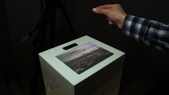 First there were buttons, then there was the touchscreen. And now there is the hands-free touchscreen. Researchers from the Bristol Interaction and Graphics Group have developed UltraHaptics. Users can now get tactile feedback from a touchscreen mid-air.  "Waves of ultrasound displace the air, creating a pressure difference. By causing many waves to arrive at the same place simultaneously, a noticeable pressure difference is created at that point. With this method, we are able to create multiple, concurrent points of haptic feedback in mid-air."