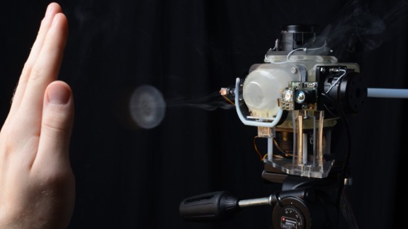 Ok, so Gandalf managed to shape a galleon by puffing smoke from his pipe, but that was obviously fiction. AIREAL works by shaping air, for real. Also developed by Disney Research, AIREAL uses a ring of air that can travel several meters while keeping its shape and velocity. When it hits your skin, the ring collapses with a force you can feel. 