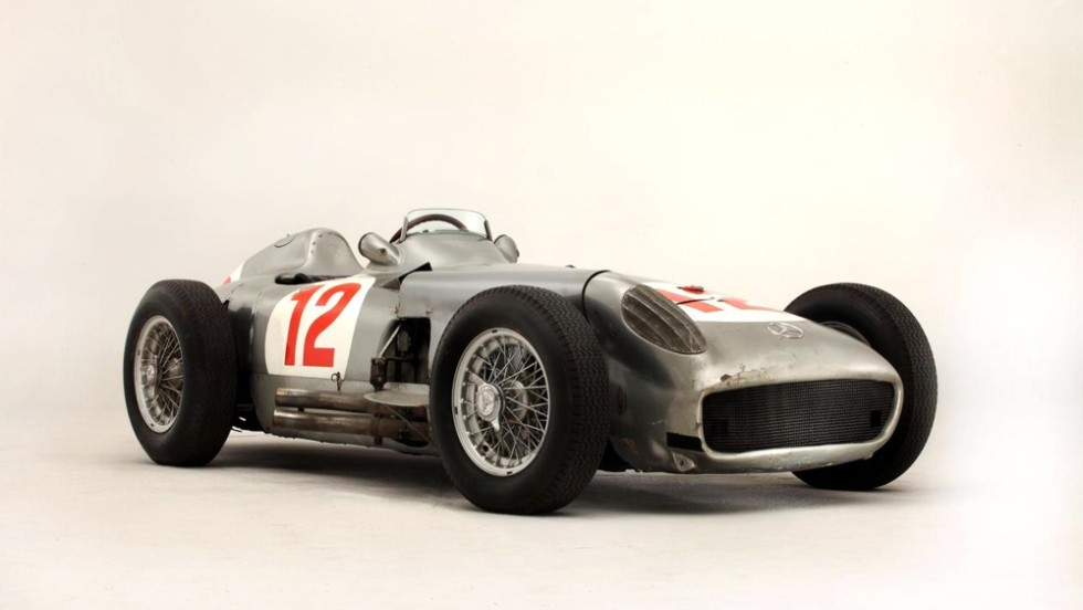 This 1954 Mercedes-Benz W196 sold at auction for $30 million in England. It was part of a group of race cars that won nine of 12 Forrmula 1 World Championship-qualifying races during 1954 and 1955 and was driven by Juan Manuel Fangio.