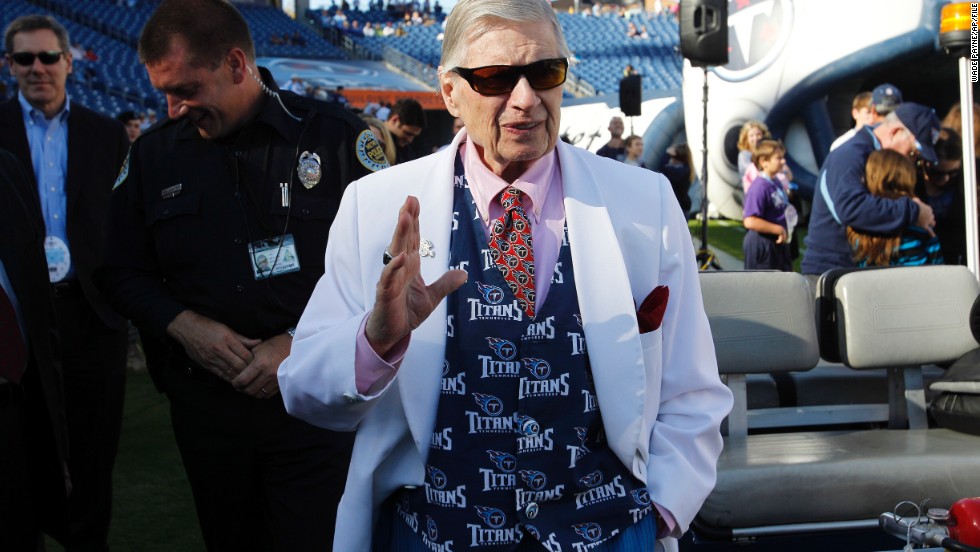 Tennessee Titans owner &lt;a href=&quot;http://www.cnn.com/2013/10/21/us/nfl-bud-adams-dies/index.html&quot;&gt;Bud Adams&lt;/a&gt; died of natural causes on October 21. He was 90. Adams, whose team started in Houston as the Houston Oilers, co-founded the American Football League, which eventually merged with the National Football League.
