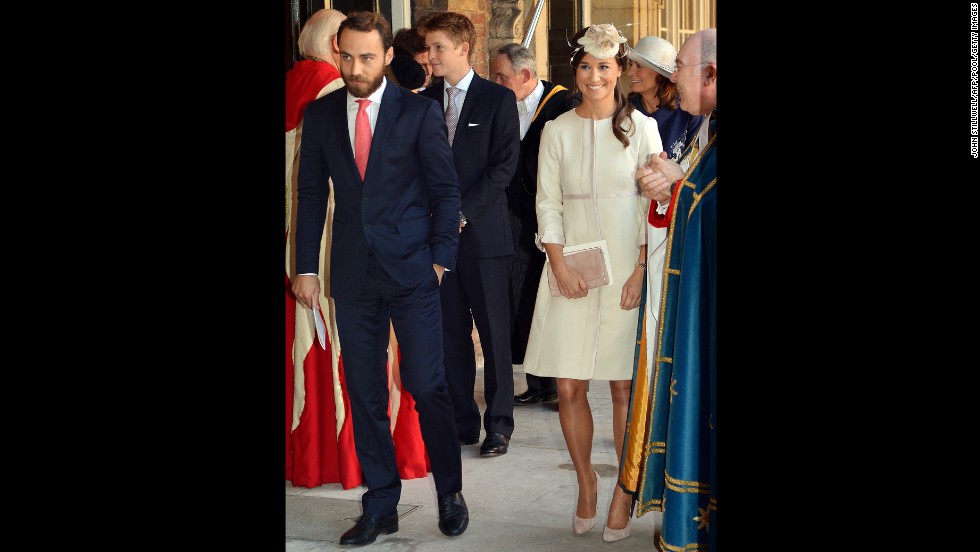 Pippa and James Middleton, sister and brother of the duchess, leave the chapel.
