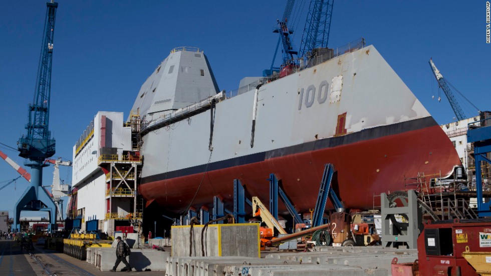 Coming out of dry dock does not mean the ship is ready to put to sea. The shipbuilder will now begin installing weapons. The Zumwalt will be equipped with a new missile-launching system capable of firing 80 missiles, including Tomahawk cruise missiles and Sea Sparrow surface-to-air missiles. 