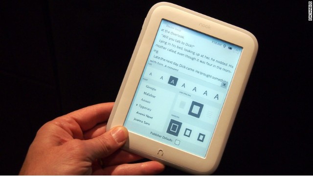 Barnes Noble Unveils Ultra Light Nook Glowlight E Reader Cnn