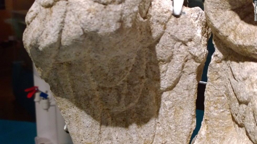 The limestone statue -- which has been dated to the first or second century -- is in a remarkable state of preservation, its feathers still clearly visible.