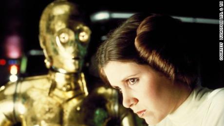 Carrie Fisher as Princess Leia in Star Wars.