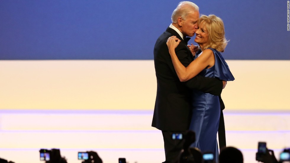 Biden and his wife, Jill, dance during an inaugural ball in January 2013.