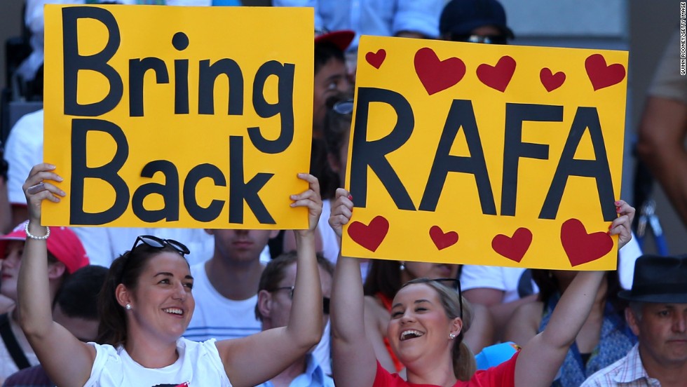 Despite his six-month absence because of a knee injury, Rafael Nadal was at the forefront of some supporters&#39; minds when the 2013 Australian Open took place without him. The Spaniard&#39;s withdrawal meant he had dropped out of the top four for the first time since 2005. 