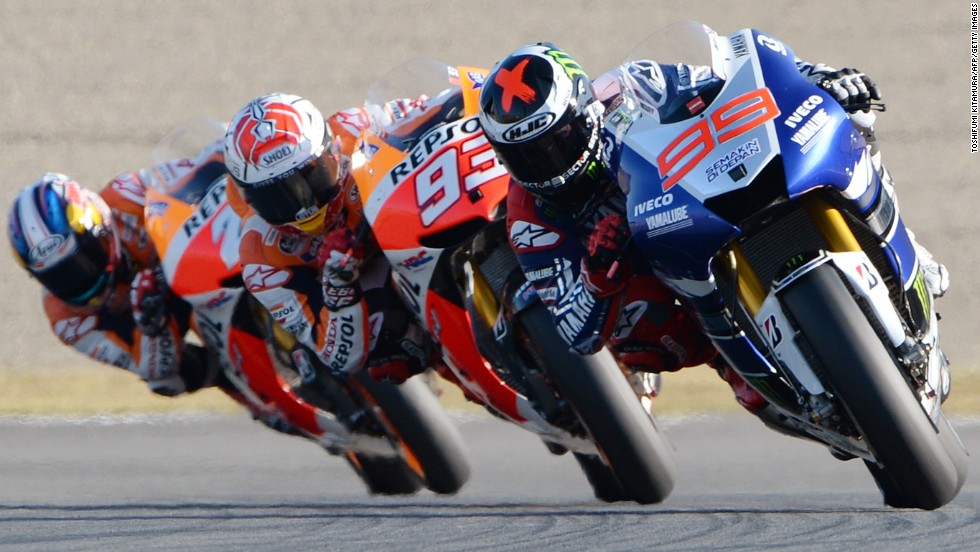 Only four riders won races in the 18 stops on the calendar this year -- Lorenzo (eight), Marquez (six), Dani Pedrosa (three) and Valentino Rossi (one). 