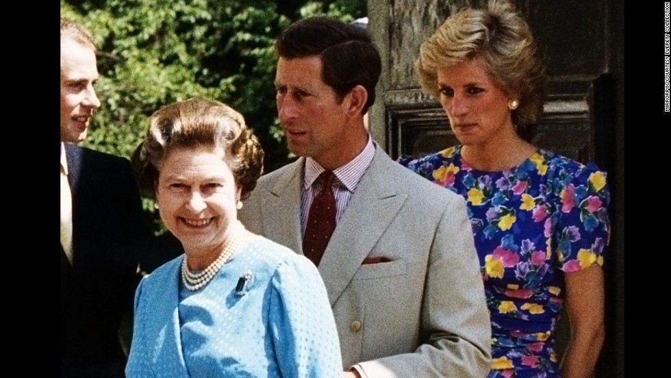 The Queen is followed by her sons, Prince Edward (left) and Prince Charles, with Diana close behind, outside the Clarence House In London in 1989. The estate is the former home of the Queen Mother, Charles&#39; grandmother.