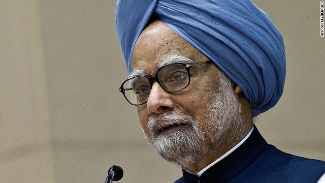 Indian Prime Minister Manmohan Singh speaks in New Delhi on April 16, 2012.