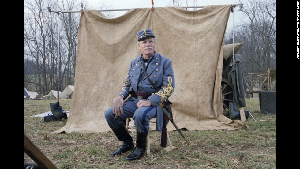 Turner waits for his cameo in the 2003 film &quot;Gods and Generals.&quot; He also financed the film, which was set during the Civil War.