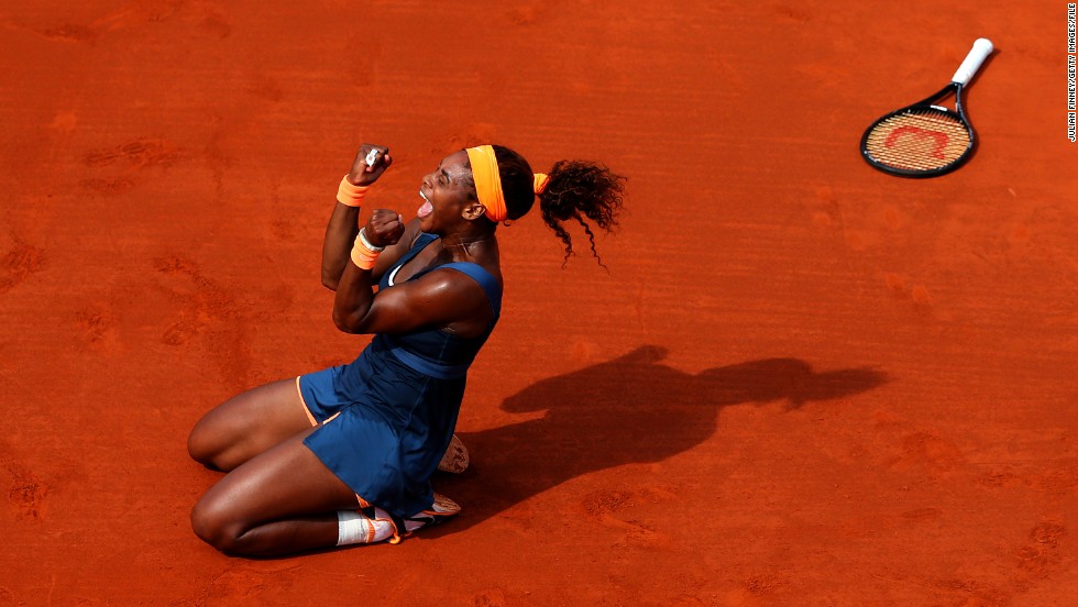 Twelve months on from that shock defeat in the first round, Serena banished her demons by winning her second French Open title, and her first since 2002, after beating defending champion Maria Sharapova.