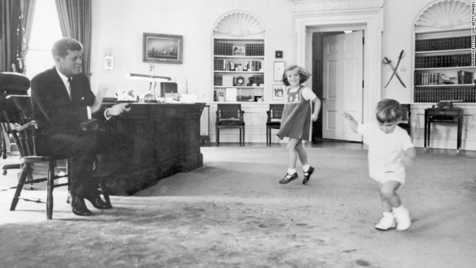 Caroline and her brother dance to their father&#39;s claps in the Oval Office in 1962.