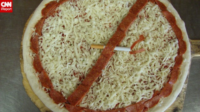 Pizza parlor owner Paul Tamasi created this pizza to celebrate the fact that he quit smoking in 1985