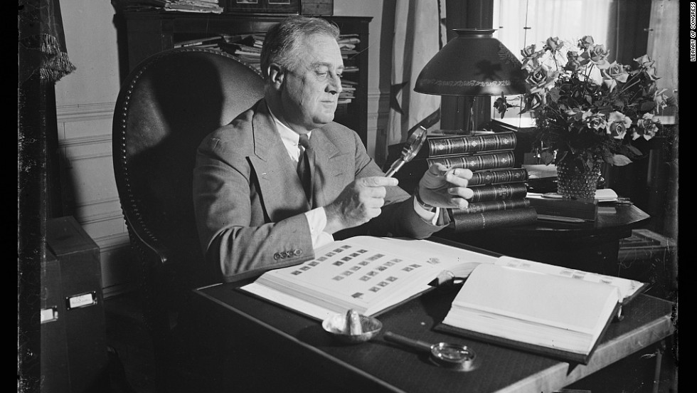 Franklin D. Roosevelt, the only President elected four times, collected stamps throughout his life.