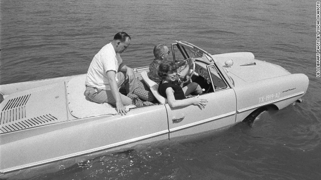 Serial Number (Please Retain for Reference):
A263-8
Date:
04/10/1965
Credit:
LBJ Library photo by Yoichi Okamoto
Event:
President Lyndon B. Johnson in his amphicar
Description:
President Lyndon B. Johnson in the amphicar with Eunice Kennedy Shriver and Paul Glynn
Location:
Haywood Ranch, near Kingsland, Texas
Collection:
White House Photo Office
Rights:
Public Domain: This image is in the public domain and may be used free of charge without permissions or fees.