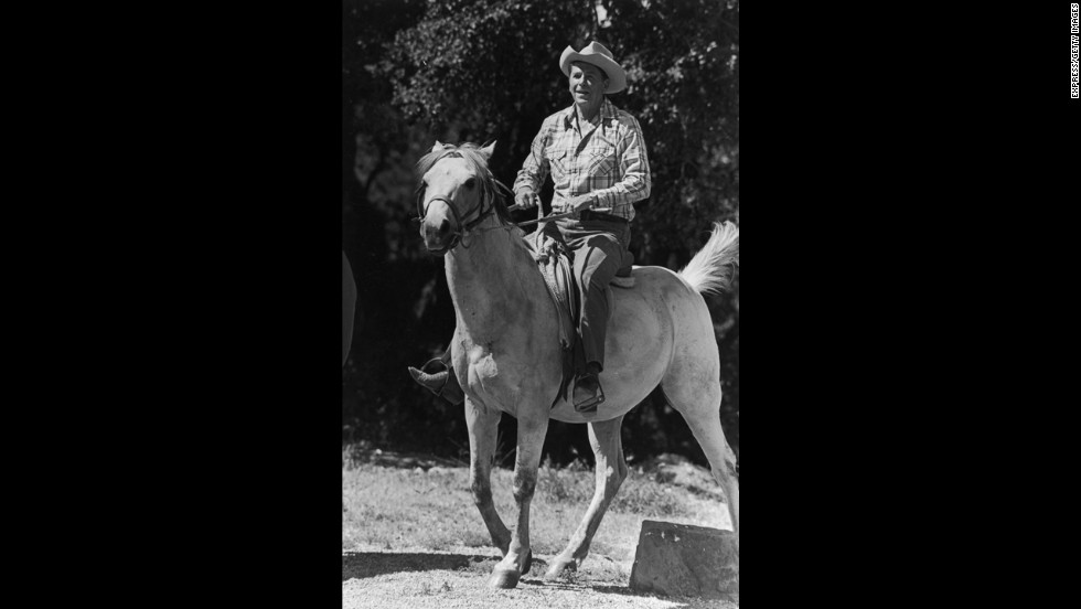 Ronald Reagan enjoyed riding horses at his ranch near Santa Barbara, California.