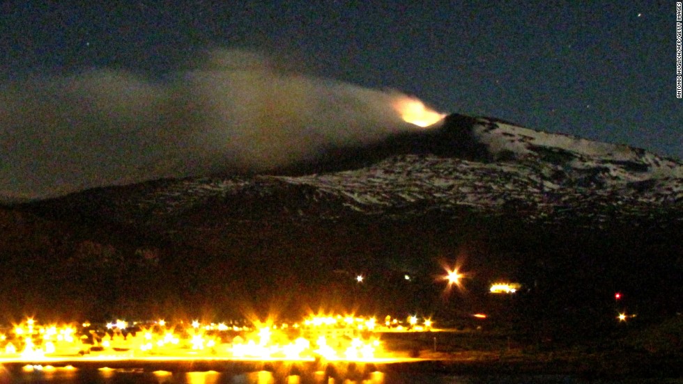 The Copahue volcano emits smoke and ash above Caviahue, in Argentina&#39;s Neuquen province, in December 2012.