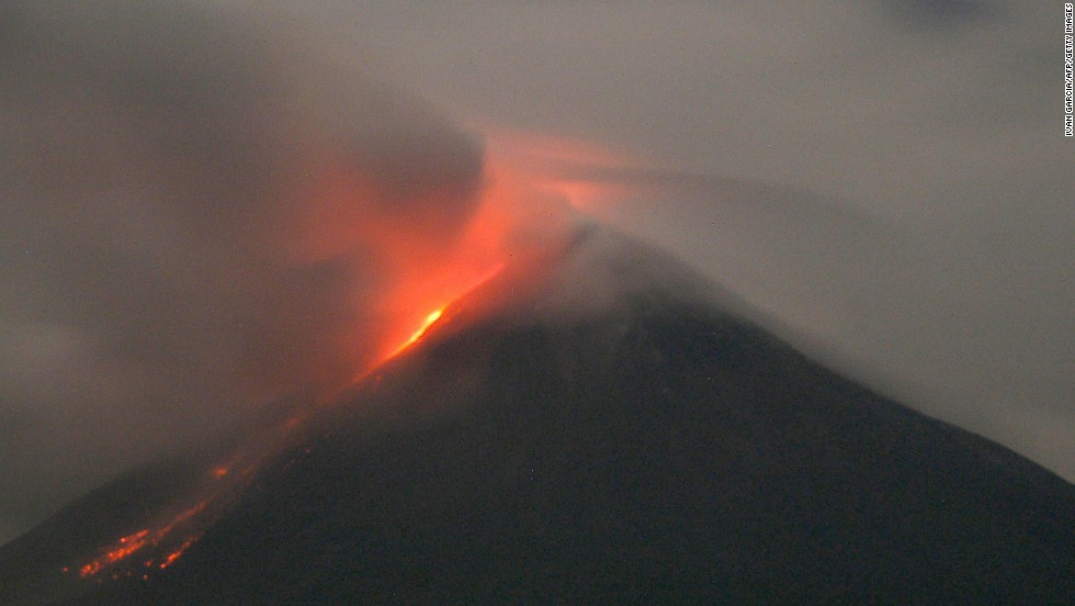 Western Mexico's Colima volcano emits lava in October 2004. The Global Volcanism Program reported "a bright thermal anomaly" as well as gas emission in November 2013.