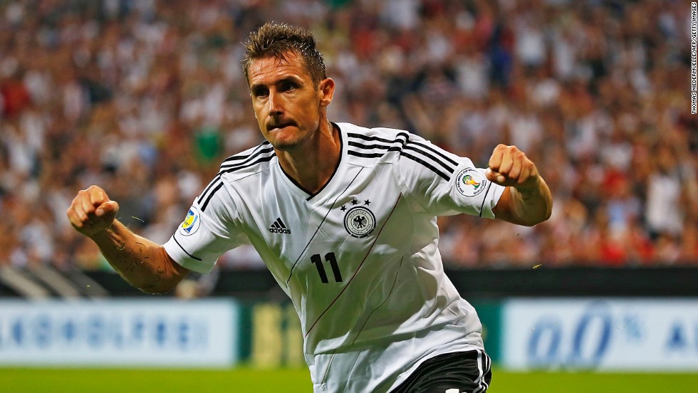 Miroslav Klose, 35, looks set to feature in a fourth World Cup after helping Germany cruise through qualifying. Klose is the country&#39;s joint-top scorer on 68 goals alongside Gerd Muller.