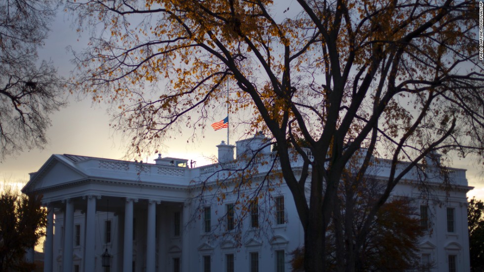 A flag flies at half-staff above the White House on November 22. President Barack Obama said the anniversary is a day to honor Kennedy&#39;s memory and &quot;celebrate his enduring imprint on American history.&quot;