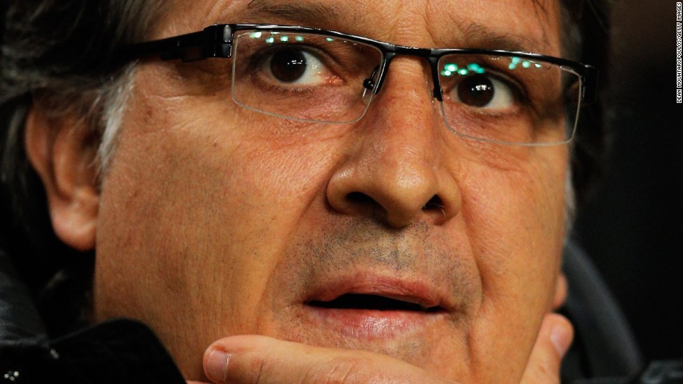 Gerardo Martino looks on anxiously during Barcelona&#39;s Champions League tie with Ajax.  