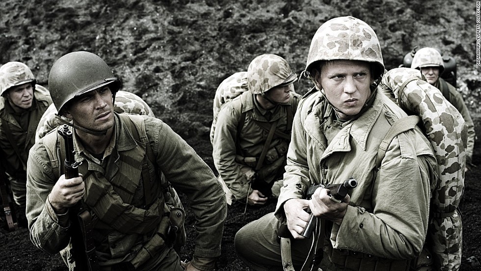 Walker, left, and Barry Pepper were U.S. Marines in the 2006 drama &quot;Flags of Our Fathers.&quot;