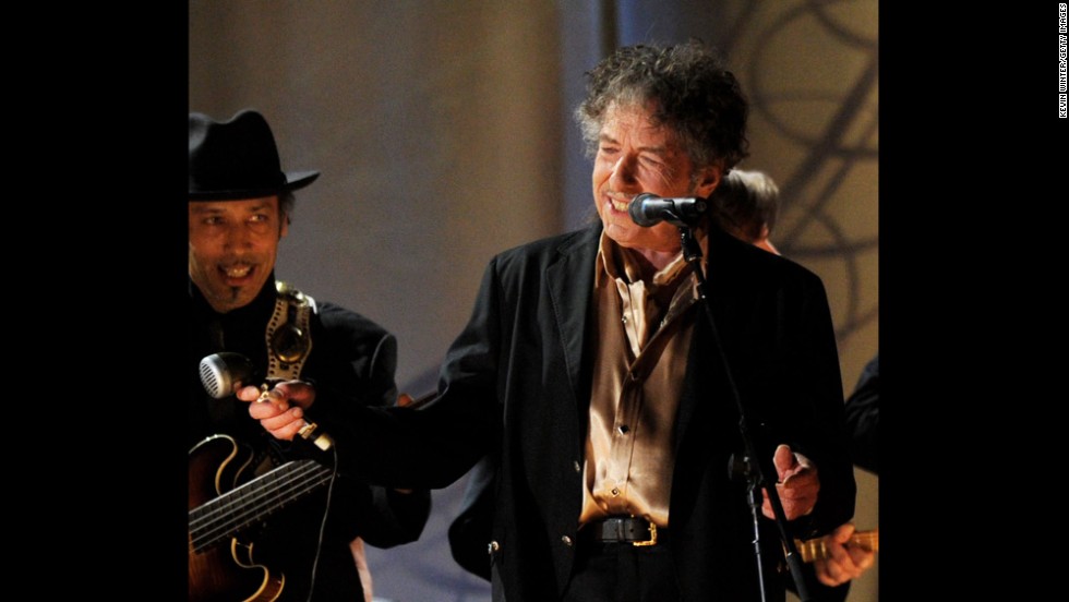 Dylan performs during the Grammy Awards in 2011. Dylan has won 10 Grammys in his career, as well as one Golden Globe Award and one Academy Award.