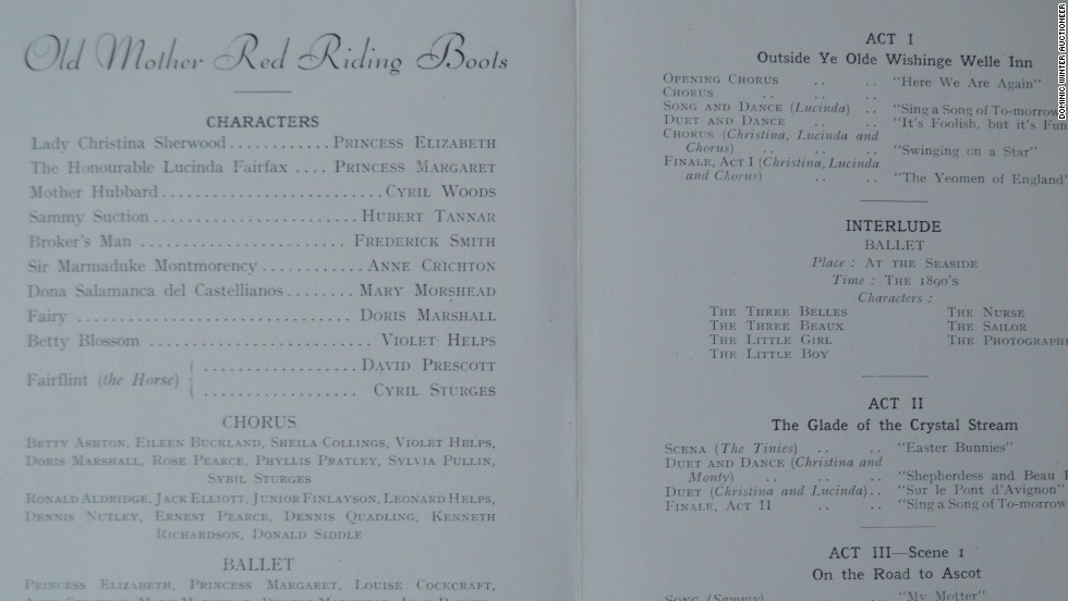 The program for Old Mother Red Riding Boots from 1944.