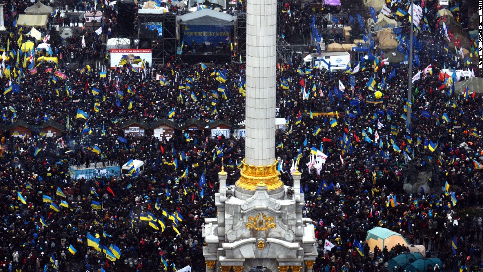 Demonstrators gather in Independence Square during the mass rally December 8.