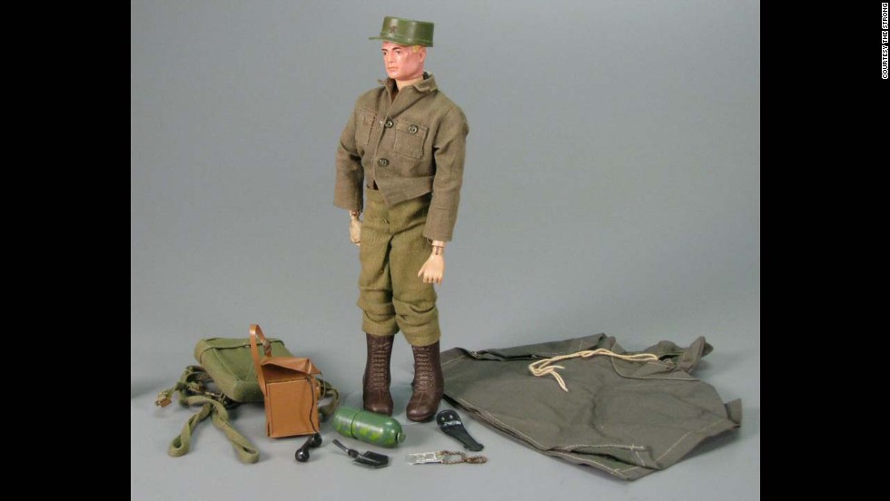 G.I. Joe Action Soldier by Hasbro circa 1965.   G.I. Joe is &quot;America&#39;s Moveable Fighting Man,&quot; with 21 moving parts and representing each of the four branches of the US armed forces. The toy did $16.9 million in sales in its first year. 