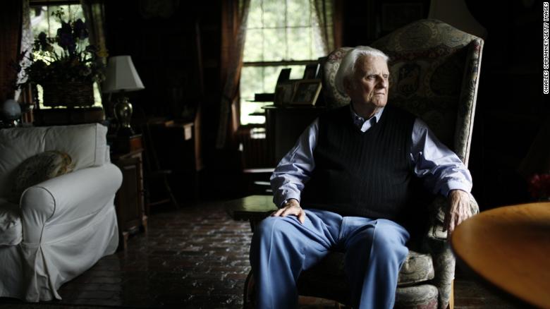 Graham sits in his home in the mountains of Montreat, North Carolina, on July 25, 2006.