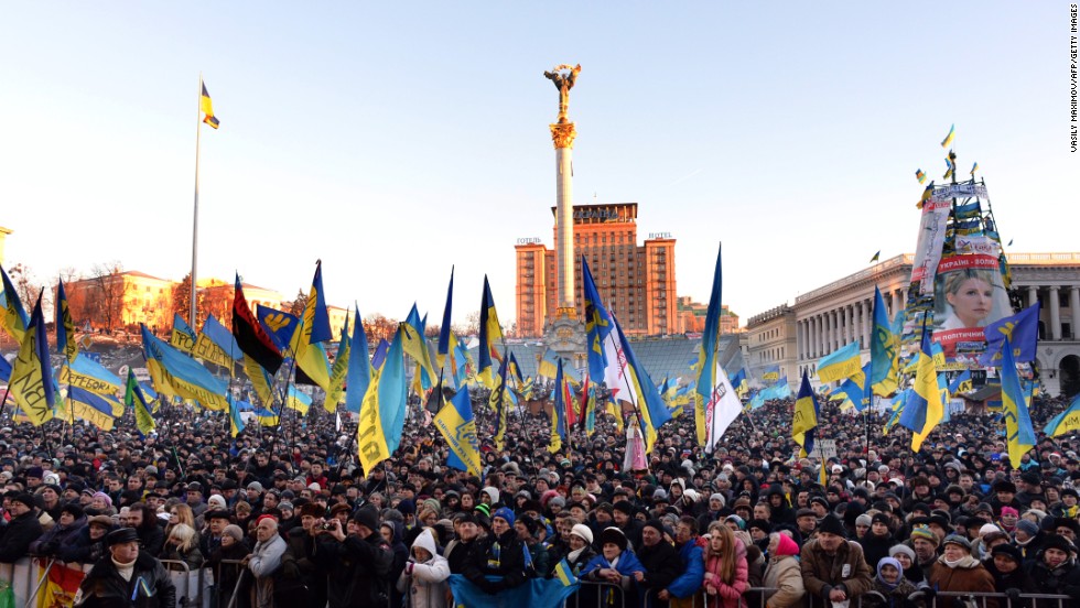 Demonstrators by the thousands rally in Independence Square on Saturday, December 14.