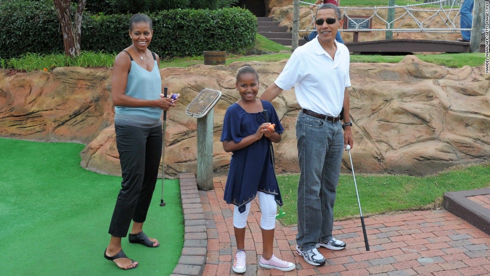 Minigolf is a popular family activity, even in the the White House -- here the Obamas take to the course in 2010. Families all over the world enjoy playing a game which gets them outdoors and, unlike conventional golf, doesn&#39;t take all day to finish.