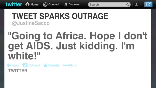 Outrage Over Pr Exec S Aids Tweet Cnn Video