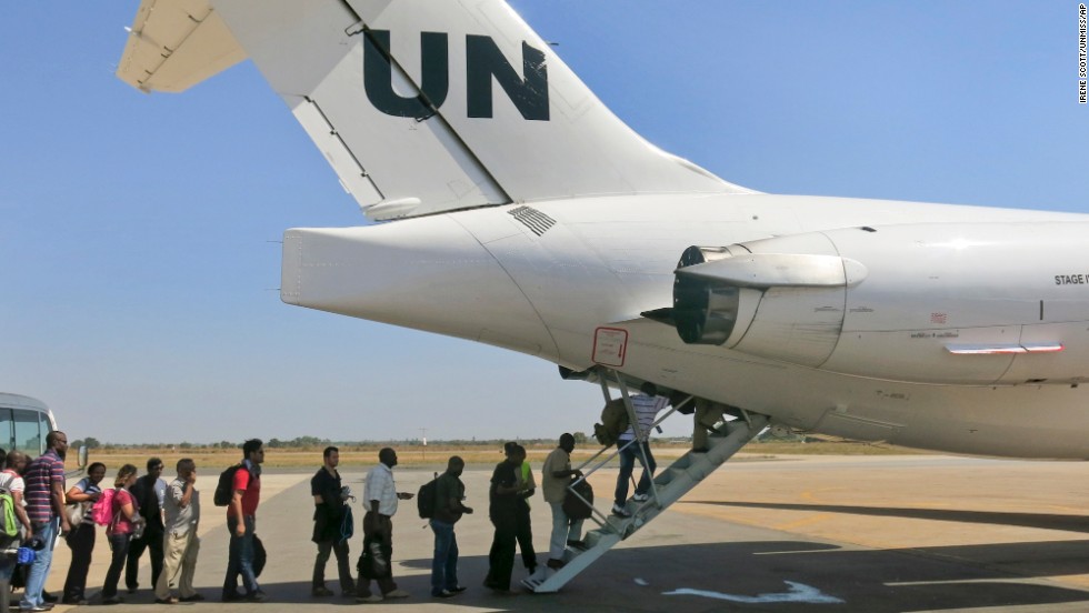 The United Nations relocates noncritical staff from Juba to Entebbe, Uganda, on Sunday, December 22.